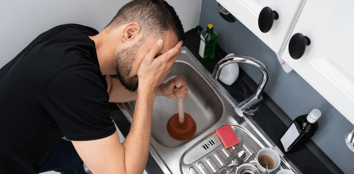 Clogged sink Clogged sink