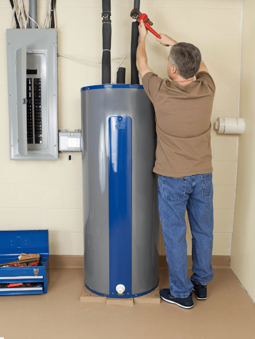 Plumber fixing water heater Alabaster AL Gas Water Heater Repair
